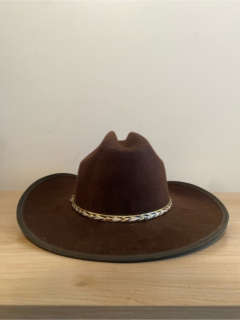 Summit Hats Brown Western Cowboy Hat Large Wide Brim Braided Band Unisex